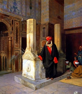  Prayer Painting - Prayer at the tomb Ludwig Deutsch Orientalism